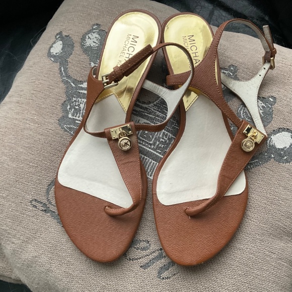 Michael Kors Authentic Leather Sandals - Picture 2 of 5